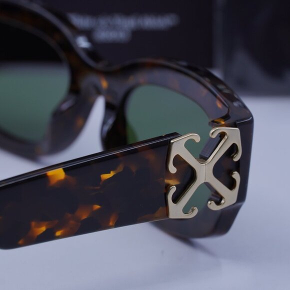 Off-White OERI14E PALMER 6055 Oval Sunglasses – Havana/Green